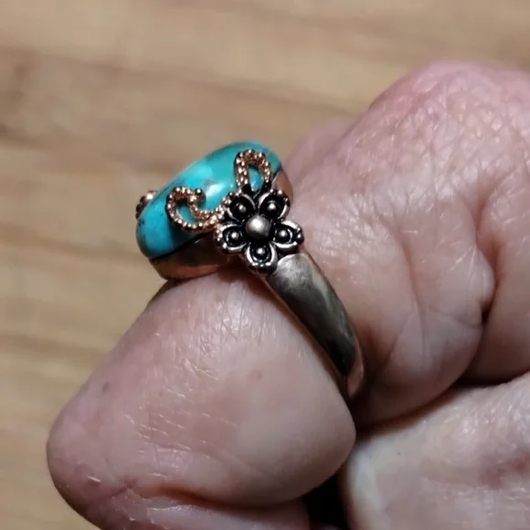 Turquoise and Copper Ring - Picture 2 of 2